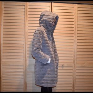 Rachel Zoe Grey fur coat winter fashion